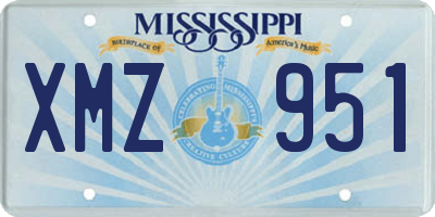 MS license plate XMZ951