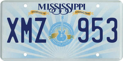 MS license plate XMZ953
