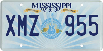 MS license plate XMZ955