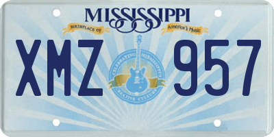 MS license plate XMZ957
