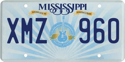 MS license plate XMZ960