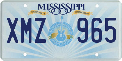 MS license plate XMZ965