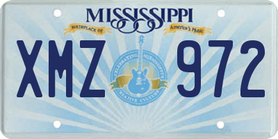 MS license plate XMZ972