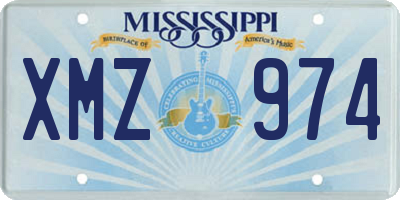 MS license plate XMZ974