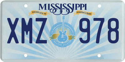 MS license plate XMZ978