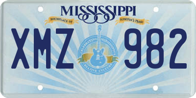 MS license plate XMZ982