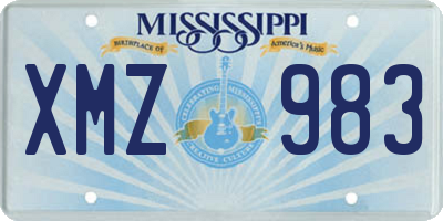 MS license plate XMZ983