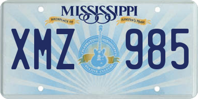 MS license plate XMZ985