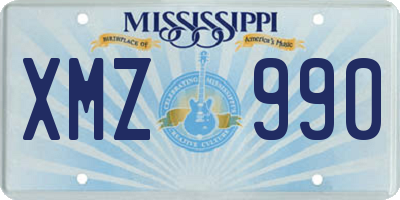 MS license plate XMZ990