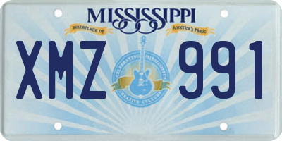 MS license plate XMZ991