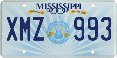 MS license plate XMZ993