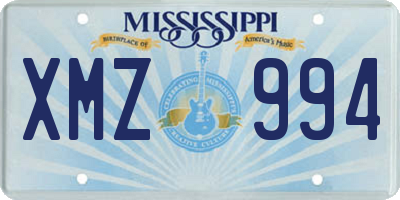 MS license plate XMZ994