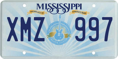 MS license plate XMZ997