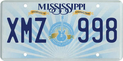 MS license plate XMZ998