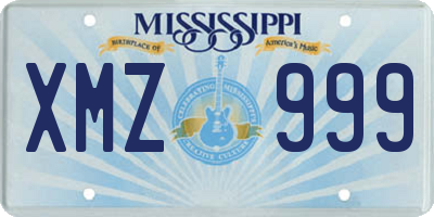 MS license plate XMZ999