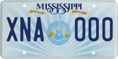 MS license plate XNA000