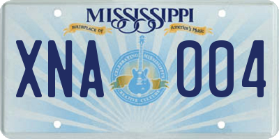MS license plate XNA004