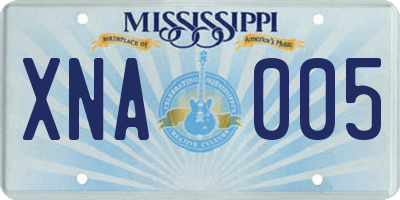 MS license plate XNA005