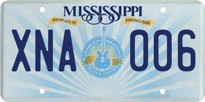 MS license plate XNA006