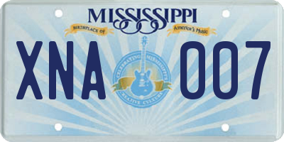 MS license plate XNA007