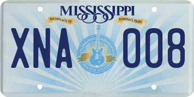 MS license plate XNA008
