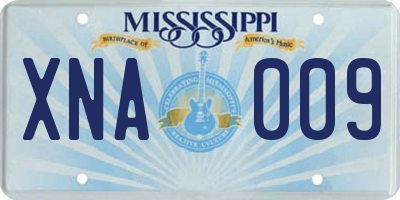 MS license plate XNA009