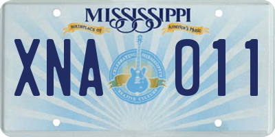 MS license plate XNA011