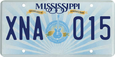 MS license plate XNA015