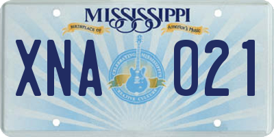 MS license plate XNA021