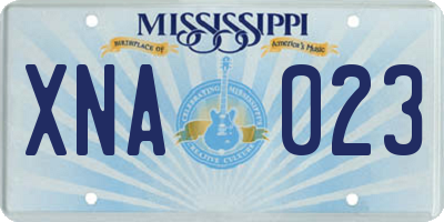 MS license plate XNA023