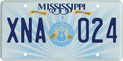 MS license plate XNA024