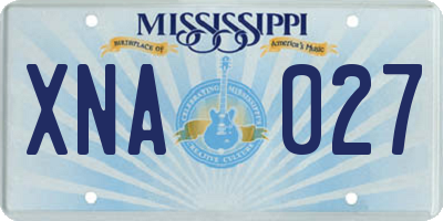 MS license plate XNA027