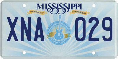 MS license plate XNA029