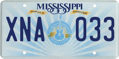 MS license plate XNA033