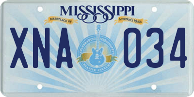 MS license plate XNA034