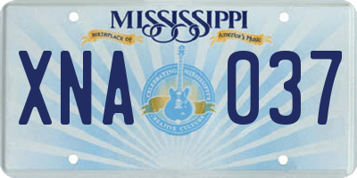 MS license plate XNA037