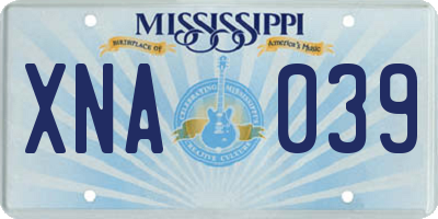 MS license plate XNA039