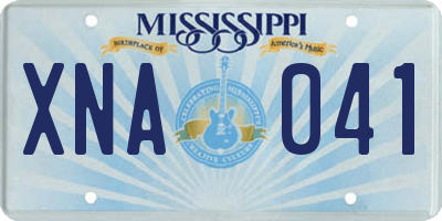 MS license plate XNA041