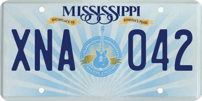 MS license plate XNA042