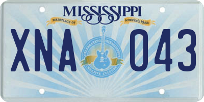 MS license plate XNA043