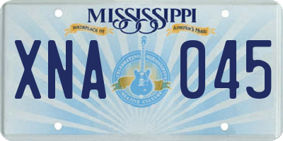 MS license plate XNA045