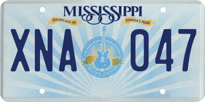 MS license plate XNA047