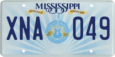 MS license plate XNA049