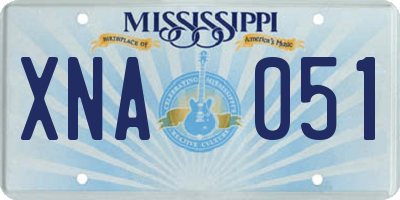 MS license plate XNA051