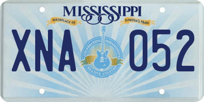 MS license plate XNA052