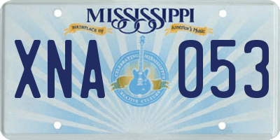 MS license plate XNA053
