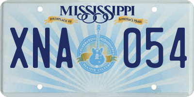 MS license plate XNA054