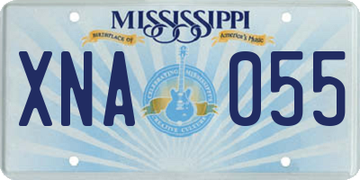MS license plate XNA055