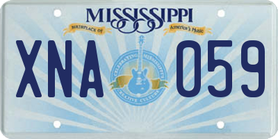 MS license plate XNA059