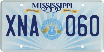 MS license plate XNA060